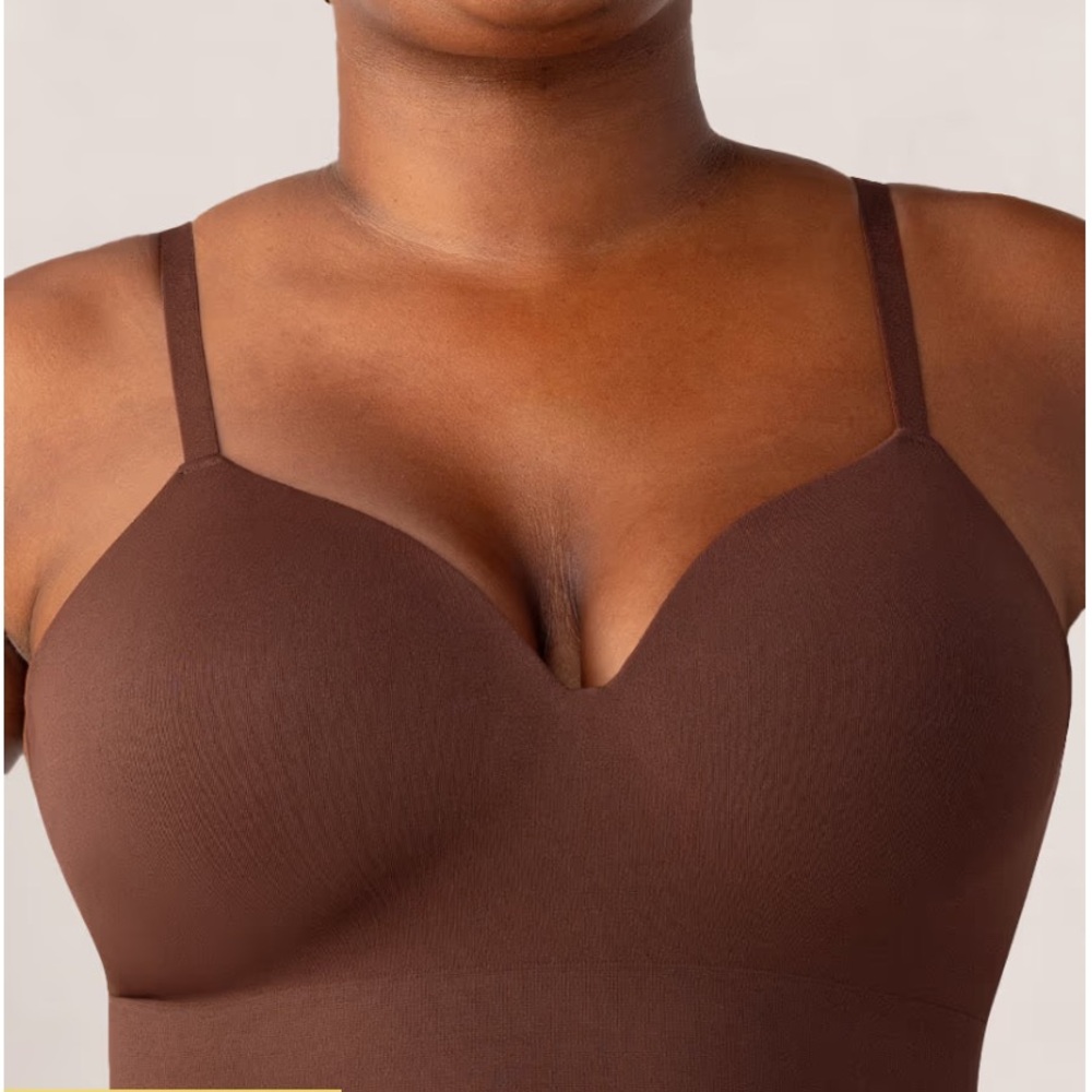 Shapermint Truekind® Supportive Comfort Wireless Shaping Bra Sz 2XL Chocolate
